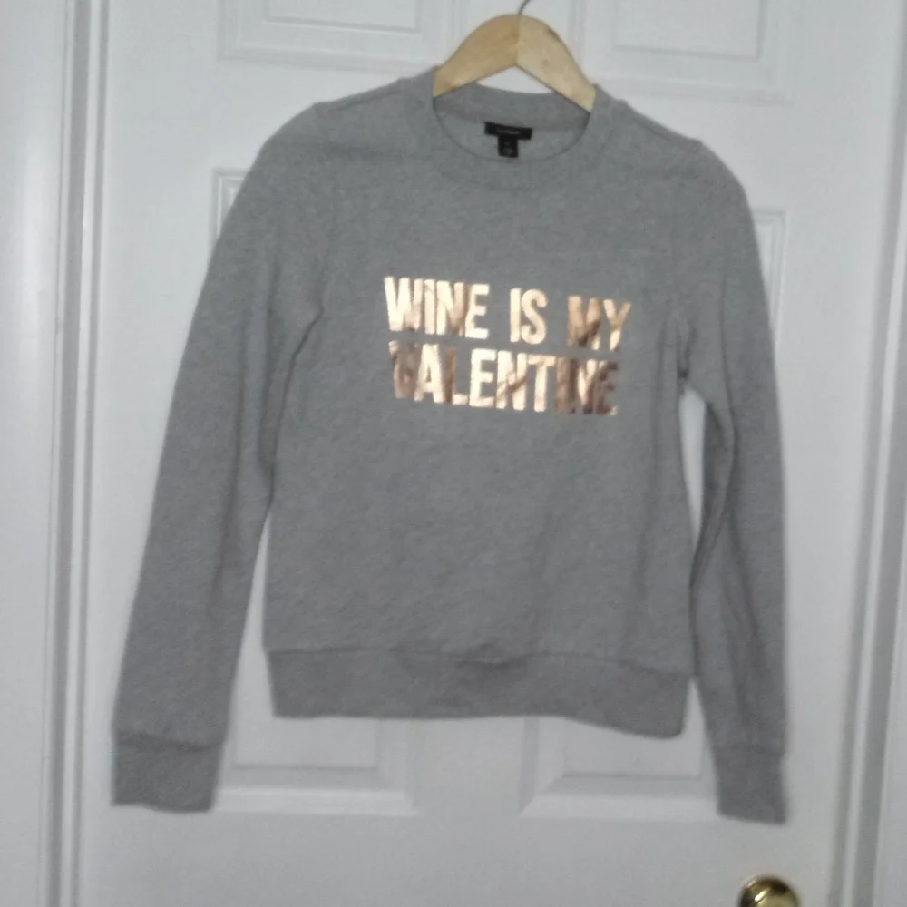 New Halogen Wine is My Valentine Crewneck Sweater Size XS